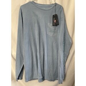 NWT Vineyard Vines T Shirt Mens XL Blue Whale Pocket Crewneck Long Sleeve Casual